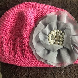 NWOT Toddler Girl hat with Flower